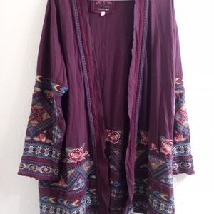 Johnny Was open front duster cardigan